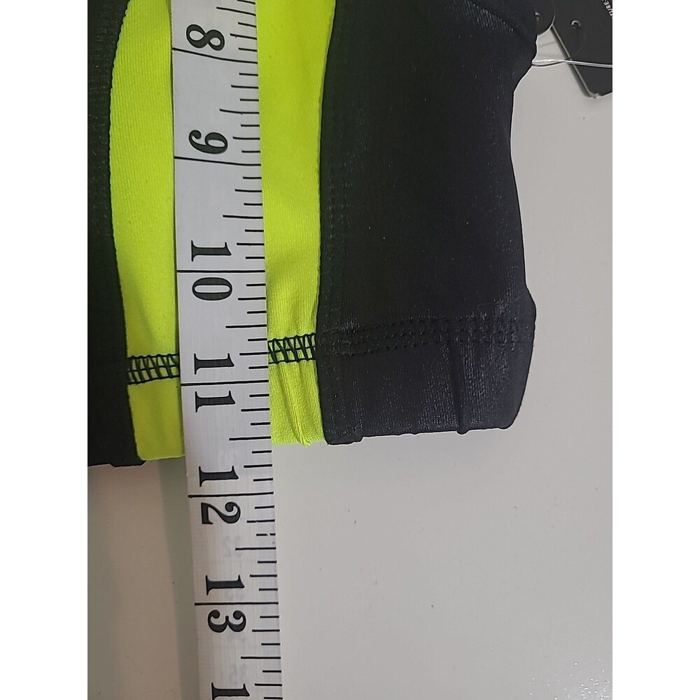 BCBG MAXAZRIA Women Black Neon Yellow Sports Bra Activewear Size Small Tags - Picture 10 of 11